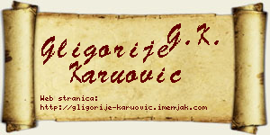 Gligorije Karuović vizit kartica